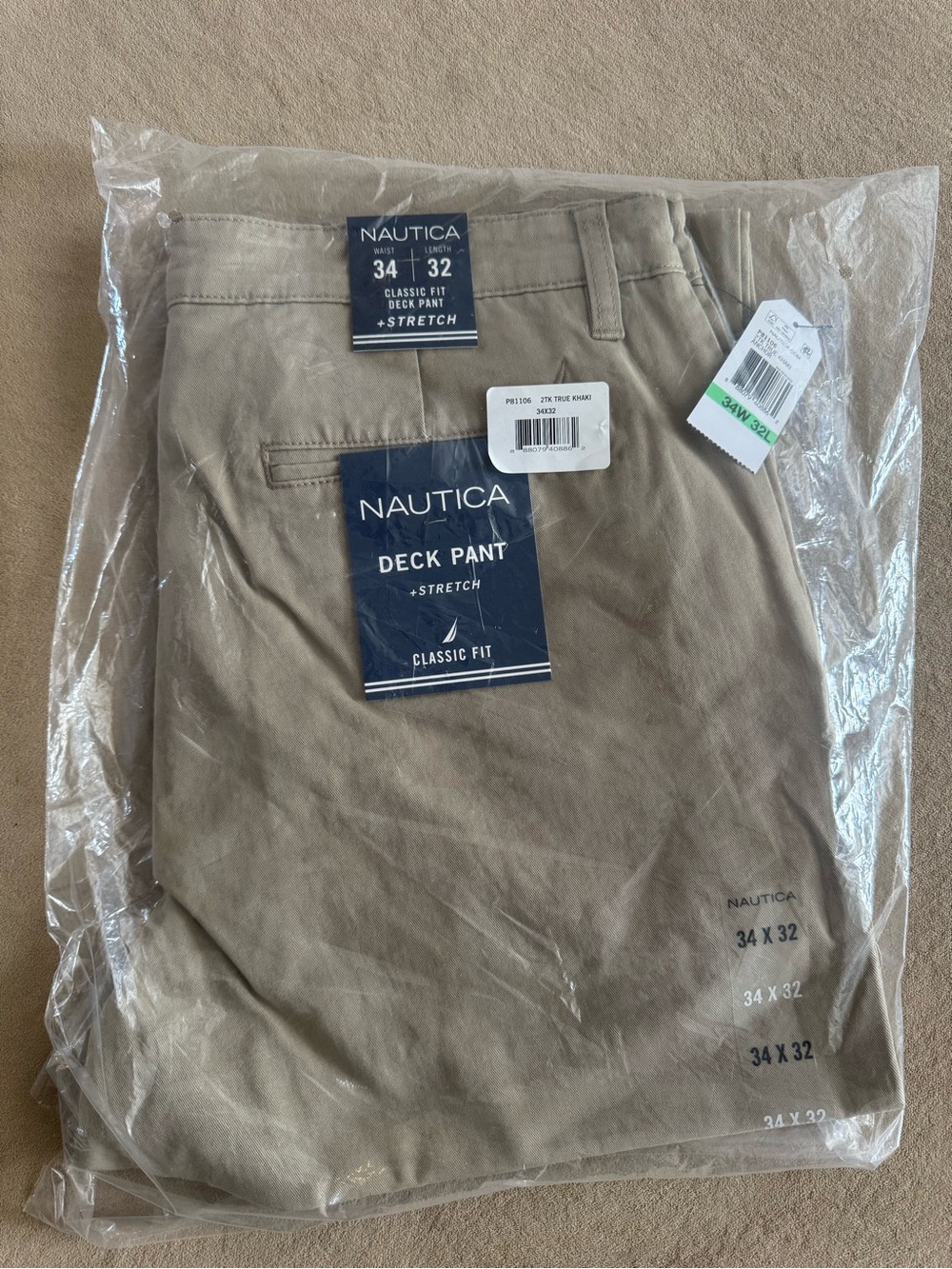 Nautica Men's Tan Deck Pants - Classic Fit